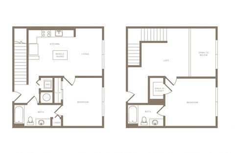 Floor plan for 2 beds, 2 baths, 1273 sqft